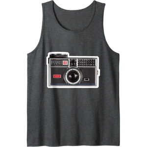 image:imageKODAK INSTAMATIC Camera Design Tank TopDark Heather Grey