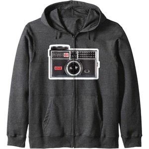 image:imageKODAK INSTAMATIC Camera Design Zip HoodieDark Heather Grey