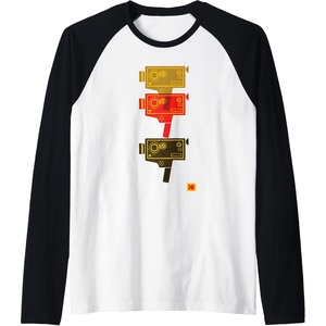 image:imageKODAK M7 Movie Camera Art Raglan Baseball TeeBlackWhite