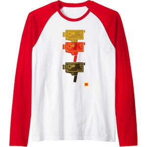 image:imageKODAK M7 Movie Camera Art Raglan Baseball TeeRedWhite