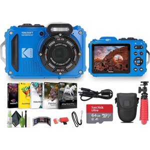 image:imageKODAK PIXPRO WPZ2 Rugged Waterproof Shockproof Dustproof WiFi Digital Vlogging Camera 16MP Red Bundle with 64GB Memory Card  Vlogger Tripod  Bag  Cleaning Kit  More AccessoriesBlue