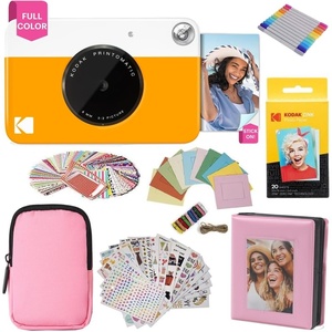 image:imageKODAK Printomatic FullColor Instant Print Camera Gift Bundle  Soft Case  Zink 2x3 Sticky Back Photo Paper 20pk  Album  Sticker Sets  Sticker Frames  Hanging Frames  Markers Fun Gift  Yellow