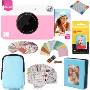 image:imageKODAK Printomatic FullColor Instant Print Camera Gift Bundle  Soft Case  Zink 2x3 Sticky Back Photo Paper 20pk  Album  Sticker Sets  Sticker Frames  Markers  Hanging Frames Fun Gift  Pink