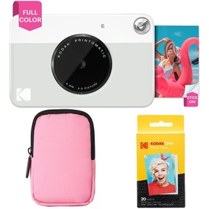 image:imageKODAK Printomatic FullColor Instant Print Camera Starter Bundle  Soft Case  Zink 20pk Photo Paper  Colorful Photos On 2x3 StickyBack Paper  Fun Gift for Birthday Christmas Holiday  Grey