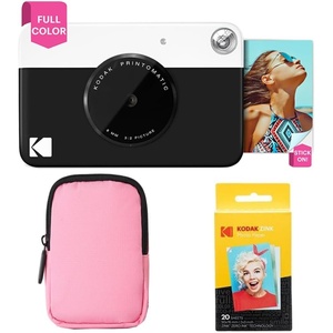 image:imageKODAK Printomatic FullColor Instant Print Camera Starter Bundle  Soft Case  Zink 20pk Photo Paper  Colorful Photos On 2x3 StickyBack Paper  Fun Gift for Birthday Christmas Holiday  Black