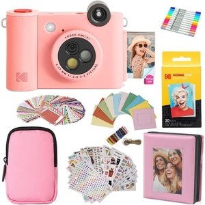 image:imageKODAK Smile 2in1 Digital Instant Print Camera amp Photo Printer Gift Bundle  Case  Zink 20pk 2x3 Sticky Back Photo Paper  Album  Sticker Sets  Sticker Frames  Hanging Frames  Markers  Pink