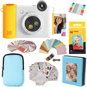 image:imageKODAK Smile 2in1 Digital Instant Print Camera amp Photo Printer Gift Bundle  Case  Zink 2x3 Sticky Back Photo Paper 20pk  Album  Sticker Frames  Hanging Frames  Sticker Sets  Markers  White