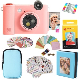 image:imageKODAK Smile 2in1 Digital Instant Print Camera amp Photo Printer Gift Bundle  Case  Zink 2x3 Sticky Back Photo Paper 20pk  Album  Sticker Frames  Hanging Frames  Sticker Sets  Markers  Pink