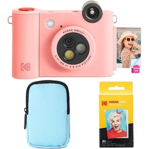 image:imageKODAK Smile 2in1 Digital Instant Print Camera amp Wireless Bluetooth Photo Printer Starter Bundle  Deluxe Case  Zink 20pk StickyBack Photo Paper  10MP SpecialEffect Rotating Lens  Pink