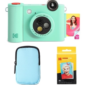 image:imageKODAK Smile 2in1 Digital Instant Print Camera amp Wireless Bluetooth Photo Printer Starter Bundle  Deluxe Case  Zink 20pk StickyBack Photo Paper  10MP SpecialEffect Rotating Lens  Green