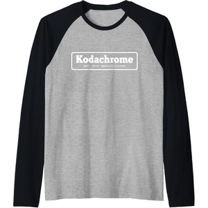 image:imageKodachrome Logo  White Raglan Baseball TeeBlackAthletic Heather