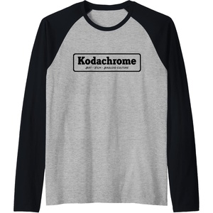 image:imageKodachrome Logo Design  Black Raglan Baseball TeeBlackAthletic Heather