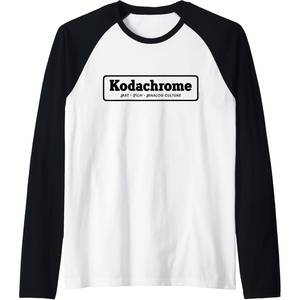 image:imageKodachrome Logo Design  Black Raglan Baseball TeeBlackWhite
