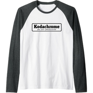 image:imageKodachrome Logo Design  Black Raglan Baseball TeeDark Heather GreyWhite