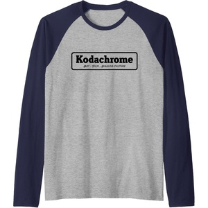 image:imageKodachrome Logo Design  Black Raglan Baseball TeeNavy BlueAthletic Heather