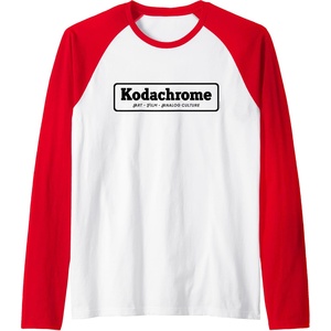 image:imageKodachrome Logo Design  Black Raglan Baseball TeeRedWhite