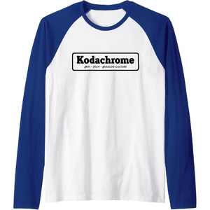 image:imageKodachrome Logo Design  Black Raglan Baseball TeeRoyal BlueWhite