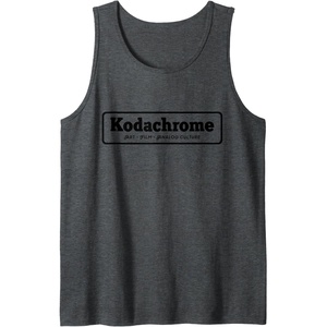 image:imageKodachrome Logo Design  Black Tank TopDark Heather Grey