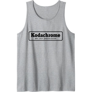 image:imageKodachrome Logo Design  Black Tank TopHeather Grey