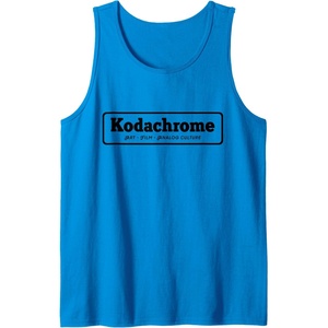 image:imageKodachrome Logo Design  Black Tank TopSapphire Blue