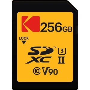 image:imageKodak 128GB UHSII U3 V90 Ultra Pro SDXC Memory Card  Up to 3000MBs Read Speed and 270MBs Write Speed256 GB