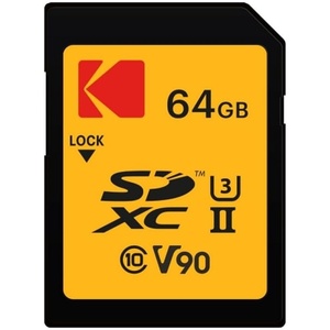 image:imageKodak 128GB UHSII U3 V90 Ultra Pro SDXC Memory Card  Up to 3000MBs Read Speed and 270MBs Write Speed64GB