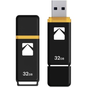 image:imageKodak EKMMD128GK103  USB Drive 323130128 GB 128 Go  Classic Serie  K100 Model  Black mat casing with a Transparent Yellow Neck  a CapBlack Yellow