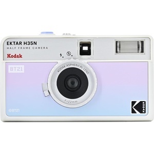 image:imageKodak EKTAR H35N Half Frame Film Camera 35mm Reusable FocusFree Bulb Function Builtin Star Filter Coated Improved Lens Film amp AAA Battery are not Included Striped GreenBT21 Edition