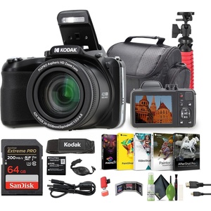 image:imageKodak PIXPRO AZ425 20MP Vlogging Digital Camera Black 42X Optical Zoom 24mm Wide Angle Lens Bundle with 64GB Memory Card  Vlogger Tripod  Bag  More Vlog Accessories