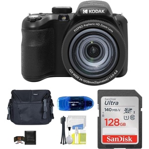 image:imageKodak PIXPRO AZ425 Digital Camera Bundle Includes SanDisk 128GB SDXC Memory Card Small Camera Bag SD Card Reader and More 6 Items RedBlack