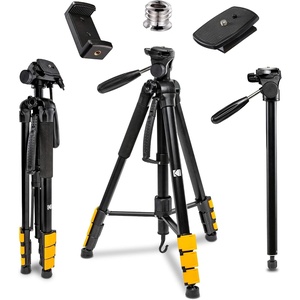 image:imageKodak PhotoGear 2in1 Tripod amp Monopod  Lightweight 70 4Section FlipLock Aluminum Stand Converts to 645 Monopod  QuickRelease Plates 3Way Swivel Head Bubble Level Bonus Stand EGuide amp CaseTripod Without Remote