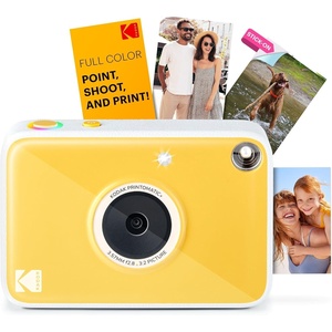 image:imageKodak Printomatic Full Color Instant Print Digital Camera Gift Bundle  Case  Zink 2x3 Sticky Back Photo Paper 20pk  Album  Sticker Sets  Sticker Frames  Hanging Frames  Markers  BlueYellow