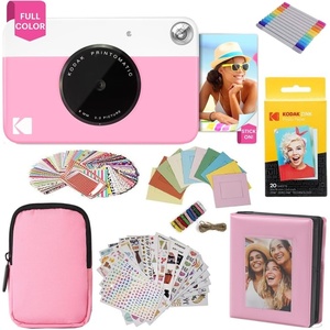 image:imageKodak Printomatic FullColor Instant Print Camera Gift Bundle  Soft Case  Zink 2x3 Sticky Back Photo Paper 20pk  Album  Sticker Sets  Sticker Frames  Hanging Frames  Markers Fun Gift  Pink