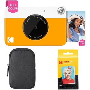image:imageKodak Printomatic FullColor Instant Print Camera Starter Bundle  Carrying Case  Zink 20pk Photo Paper  Colorful Photos On 2x3 StickyBack Paper  Fun Gift for Birthday Christmas Holiday  GreenYellow