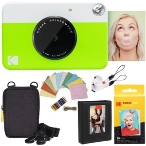 image:imageKodak Printomatic Instant Camera Bundle Pink Zink Paper 20 Sheets  Case  Photo Album  Hanging FramesGreen