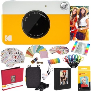 image:imageKodak Printomatic Instant Camera Green AllinBundle  Zink Paper 20 Sheets  Deluxe Case  Photo Album  7 Sticker Sets  Markers  Scissors and MoreYellow
