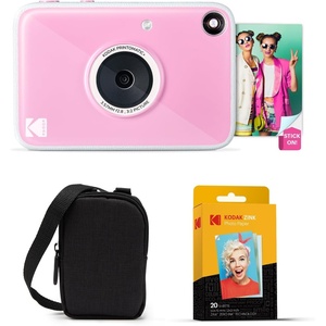 image:imageKodak Printomatic Instant Print Digital Camera Starter Bundle  Carrying Case  Zink 20pk StickyBack Photo Paper  10MP FullColor Photos GB LED Status Indicator  PinkPink