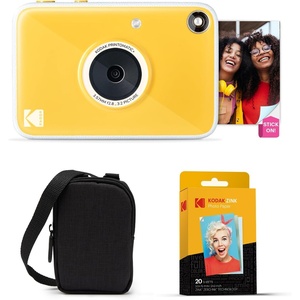 image:imageKodak Printomatic Instant Print Digital Camera Starter Bundle  Carrying Case  Zink 20pk StickyBack Photo Paper  10MP FullColor Photos GB LED Status Indicator  PinkYellow