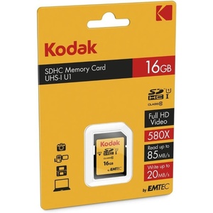 image:imageKodak SDHC Card 16GB UHSI U1 V10 Premium up to 85MBs Read Speed for Full HD Video and HighResolution Pictures Compatible with SDHC Standard  EKMSD16GHC10K