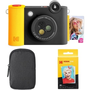 image:imageKodak Smile 2in1 Digital Instant Print Camera amp Wireless Bluetooth Photo Printer Starter Bundle  Carrying Case  Zink 20pk StickyBack Photo Paper  10MP SpecialEffect Rotating Lens  Black