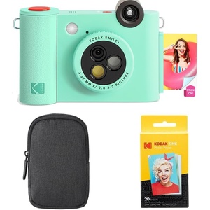 image:imageKodak Smile 2in1 Digital Instant Print Camera amp Wireless Bluetooth Photo Printer Starter Bundle  Carrying Case  Zink 20pk StickyBack Photo Paper  10MP SpecialEffect Rotating Lens  Green