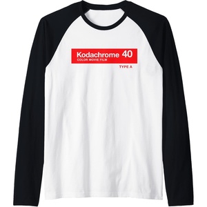 image:imageMens Kodak Kodachrome 40 Raglan Baseball TeeBlackWhite