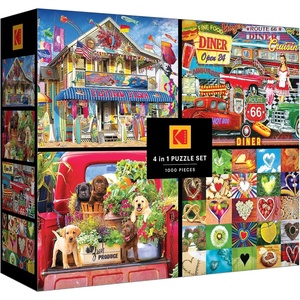 image:imageRoseArt  Kodak Premium  4in1 Multipack  1000 Piece Jigsaw Puzzles 4 Pack  Stunning Photography Puzzle Collection for Adults  4 Individual 1000pc Puzzles in One Box
