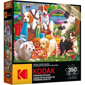image:imageRoseArt  Kodak Premium  Pickup Pups 350 Piece Jigsaw Puzzle for AdultsPuppies on a Picnic