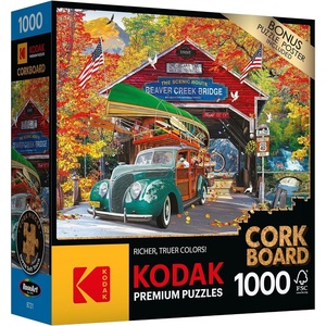 image:imageRoseArt  Kodak Premium Cork  Manhattan Balcony Sunset  1000 Piece Jigsaw Puzzle for AdultsCovered Bridge