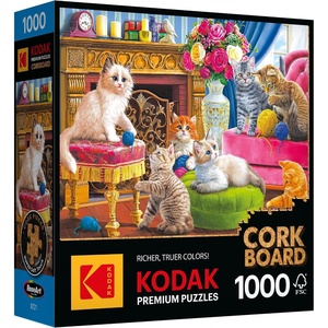 image:imageRoseArt Kodak Premium Cork Open for Business 1000 Piece Jigsaw PuzzleKittens by the Fireplace