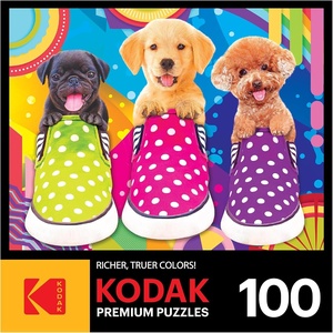 image:imageRoseArt Kodak Premium Puppy Socks 100 Pc Jigsaw Puzzle for the Whole FamilyPuppy Socks