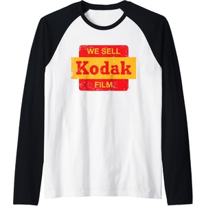 image:imageVintage We Sell Kodak Film Retail sign design Raglan Baseball TeeBlackWhite