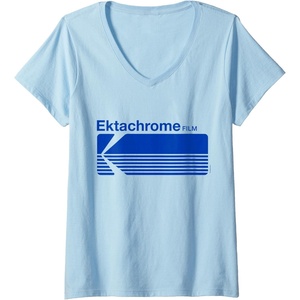 image:imageWomens Ektachrome Film Vintage Logo VNeck TShirtBaby Blue