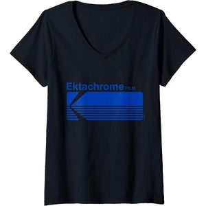 image:imageWomens Ektachrome Film Vintage Logo VNeck TShirtBlack